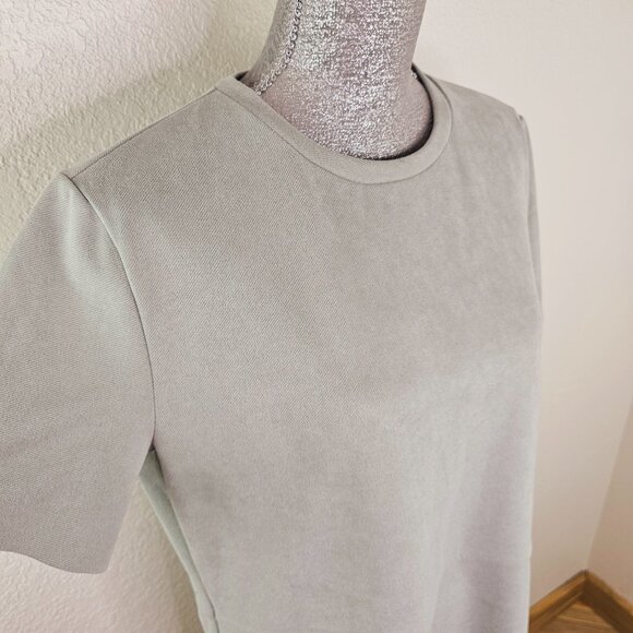 Zara Cozy Soft T-Shirt Dress Gray Blue - Picture 4 of 9